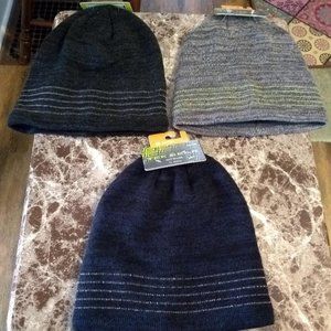 Men's Warm Tek Knit Beanies - 3 of Them!!